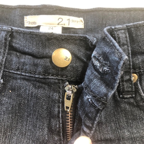 2.1 Denim BlackWash Stretch Short Shorts - Picture 6 of 6